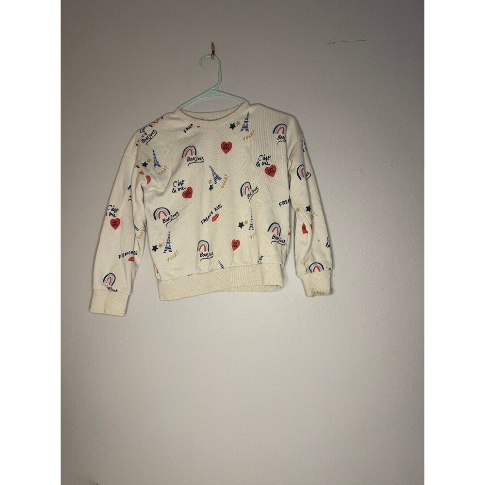 Monoprix Teens cream printed sweatshirt